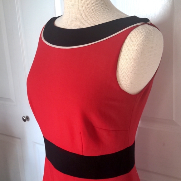 Red, Black and Cream A-line Dress by Coast (US size 8) - Picture 4 of 7